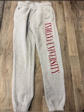 Indiana University Sweatpants Gray Joggers Fall Rush Size Small IU Spellout